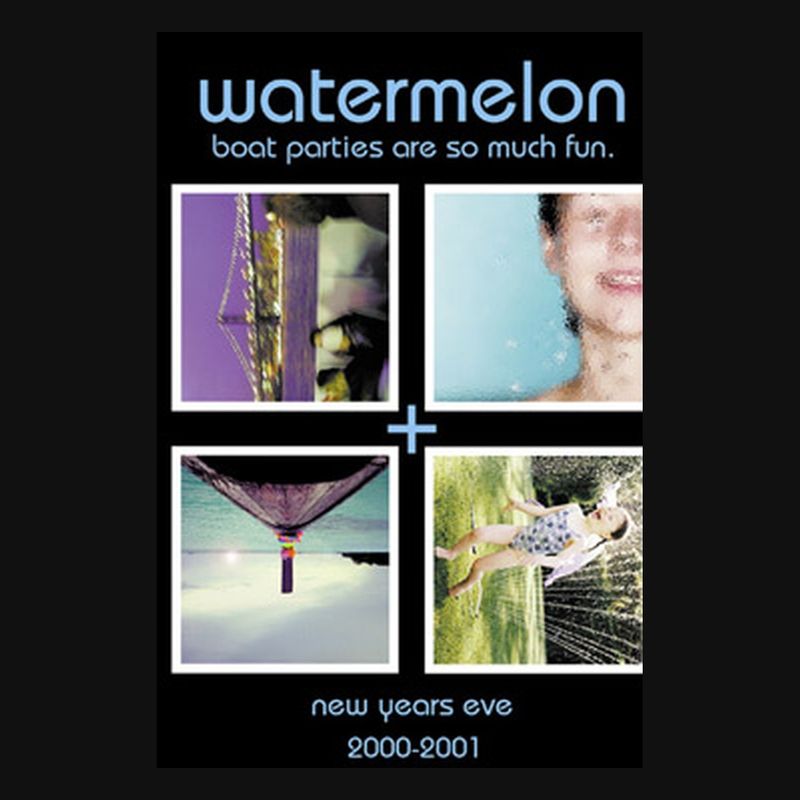 Flyer front: Watermelon NYE Boat Party, new years eve 2000-2001